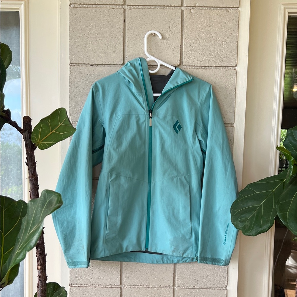 Black Diamond Teal Liquid point shell Weatherproof Hooded Jacket